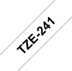 Märkband Brother TZe241, svart/vit, 18mm