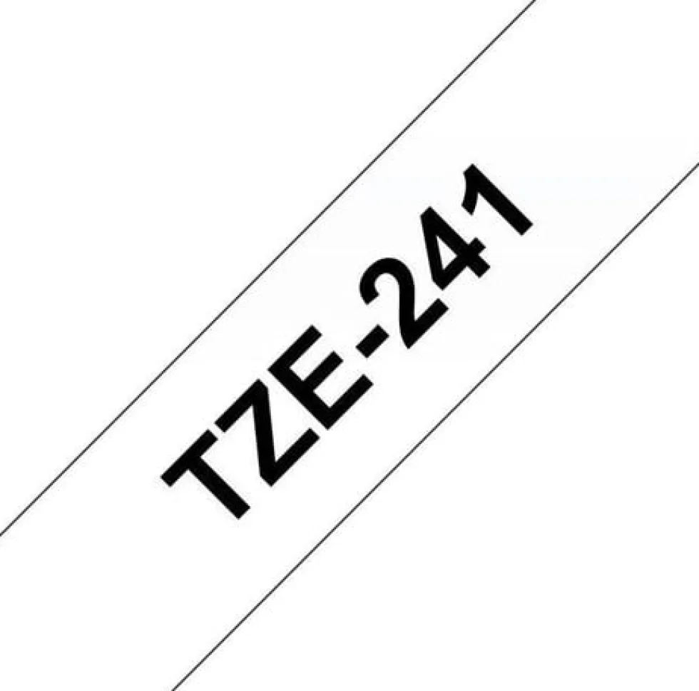 Märkband Brother TZe241, svart/vit, 18mm