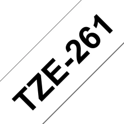 Märkband Brother TZe261, svart/vit, 36mm