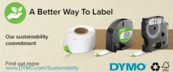 Märkband Dymo D1 Flex, nylon, svart/vit, 19mm