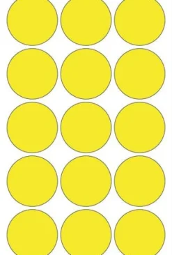 Märketiketter HERMA ej utskrift Gul, runda, Ø32mm, 480/fp