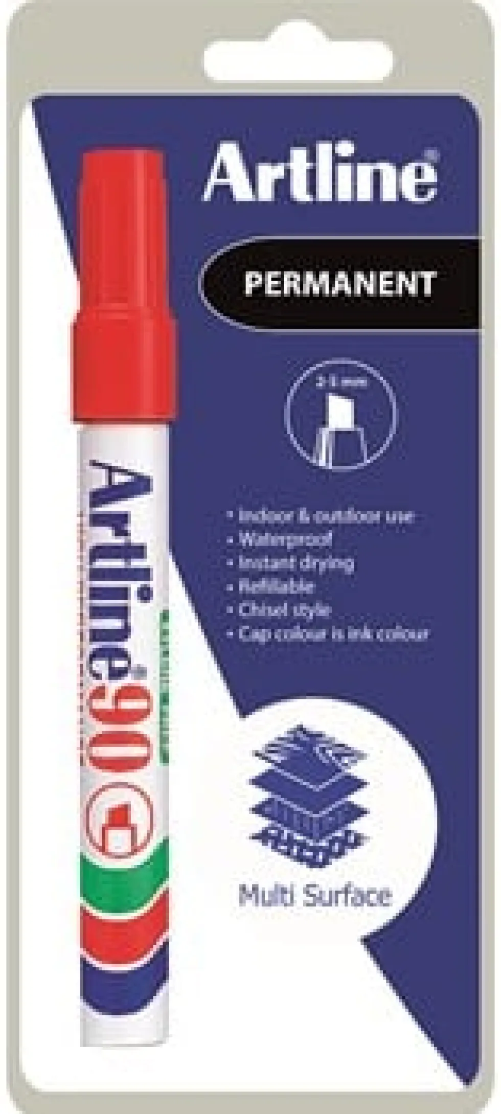 Märkpenna Artline 90 1-blister röd