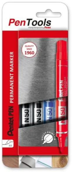 Märkpenna perm. PENTEL N50S rund blå