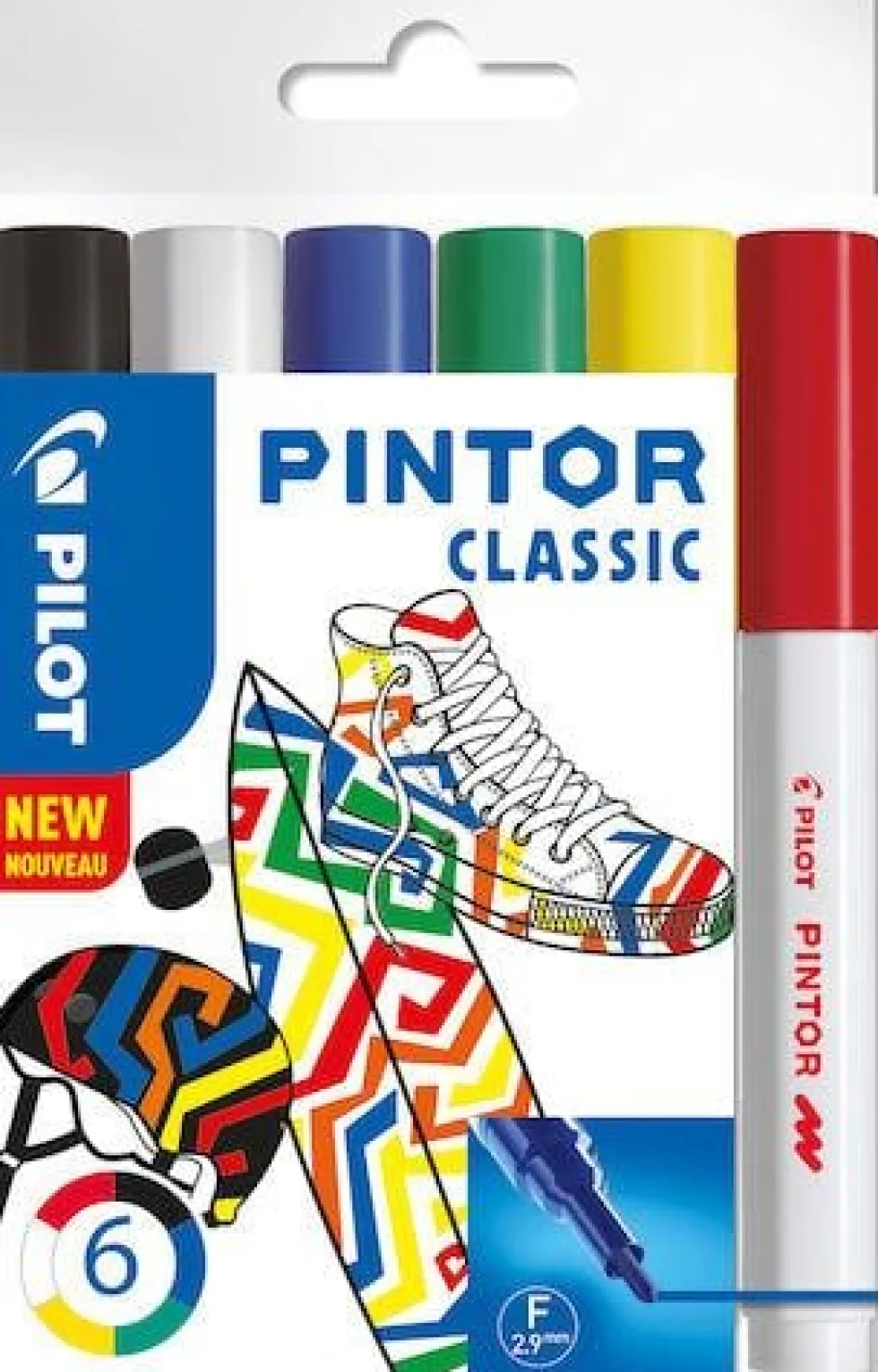 Märkpenna PILOT Pintor F 6 färger/fp