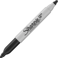 Märkpenna SHARPIE Twin Tip svart 12/fp