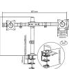 Multibrackets M Deskmount Basic Dual - Monteringssats (montering