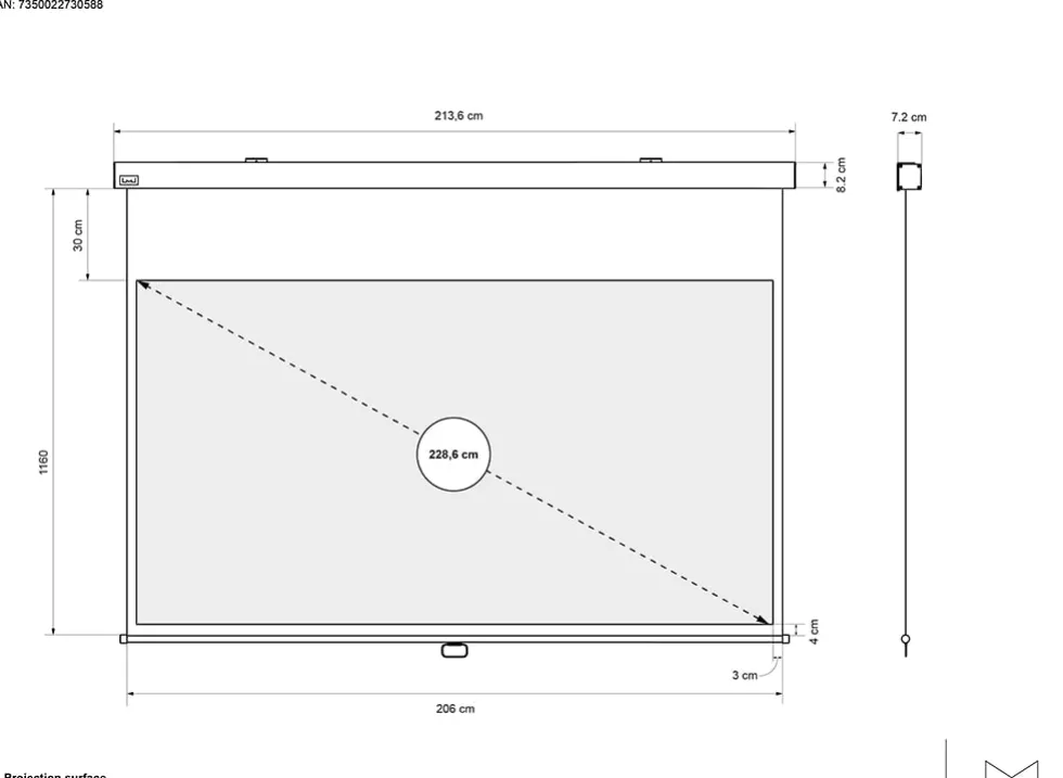 Multibrackets M Manual Self-lock Projection Screen Deluxe