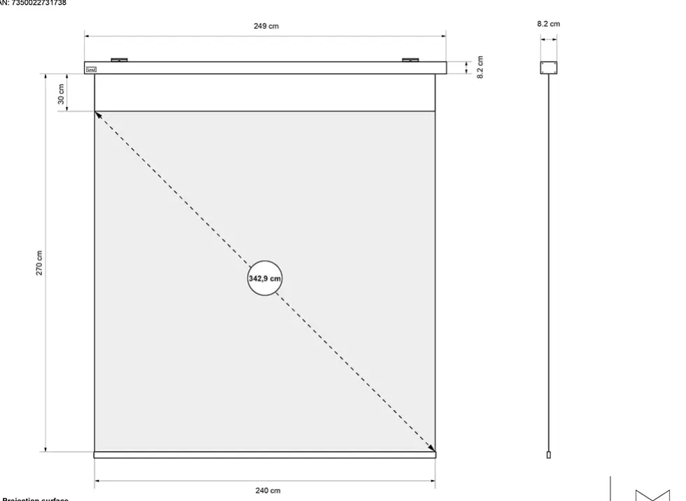 Multibrackets M Motorized Projection Screen Deluxe