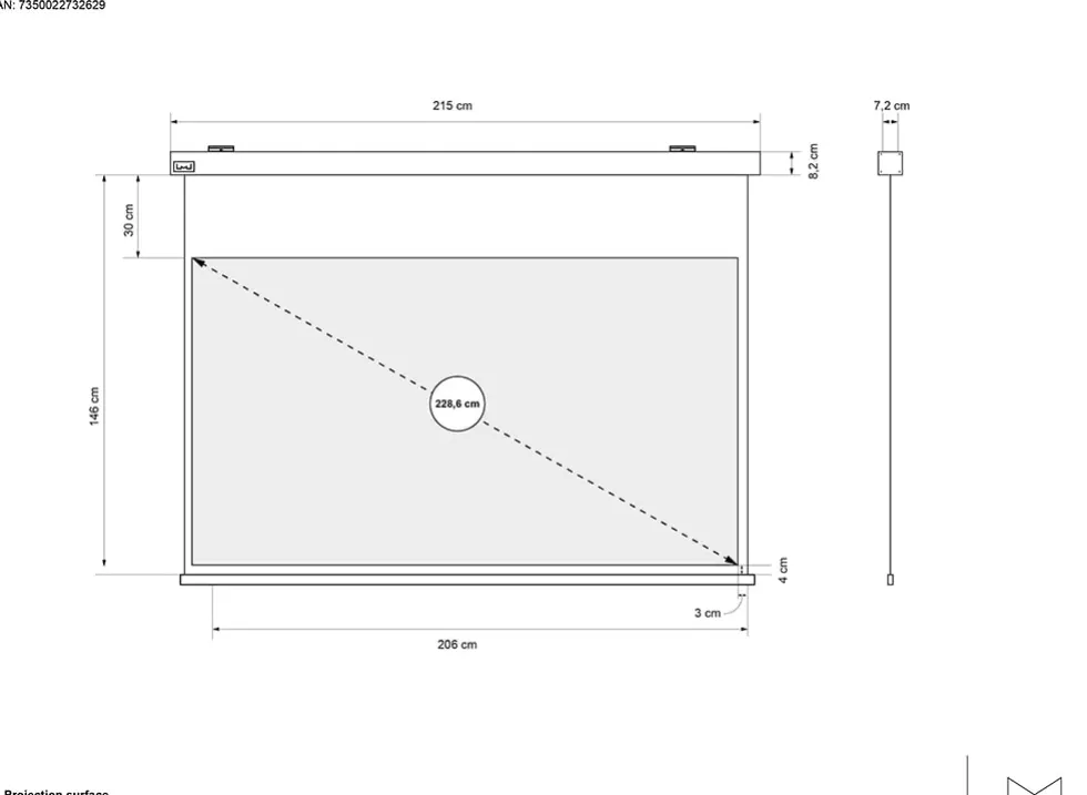 Multibrackets M Motorized Projection Screen Black Edition
