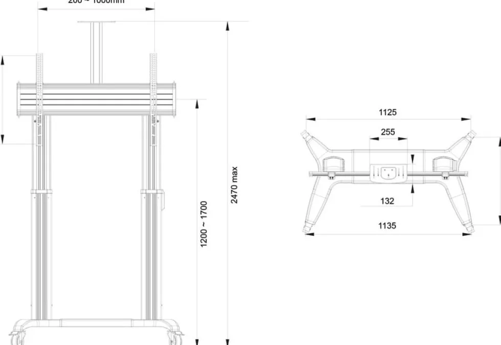 Multibrackets M Motorized Public Floorstand Dual Pillar 180 HD