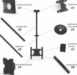 Multibrackets M Public Ceilingmount Medium Single
