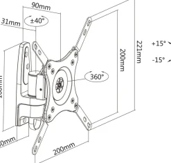 Multibrackets M VESA Flexarm 360 I - Monteringssats (väggfäste)