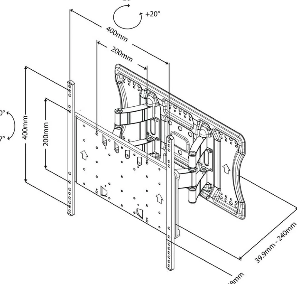 Multibrackets M VESA Super Slim Tilt & Turn HD - Monteringssats