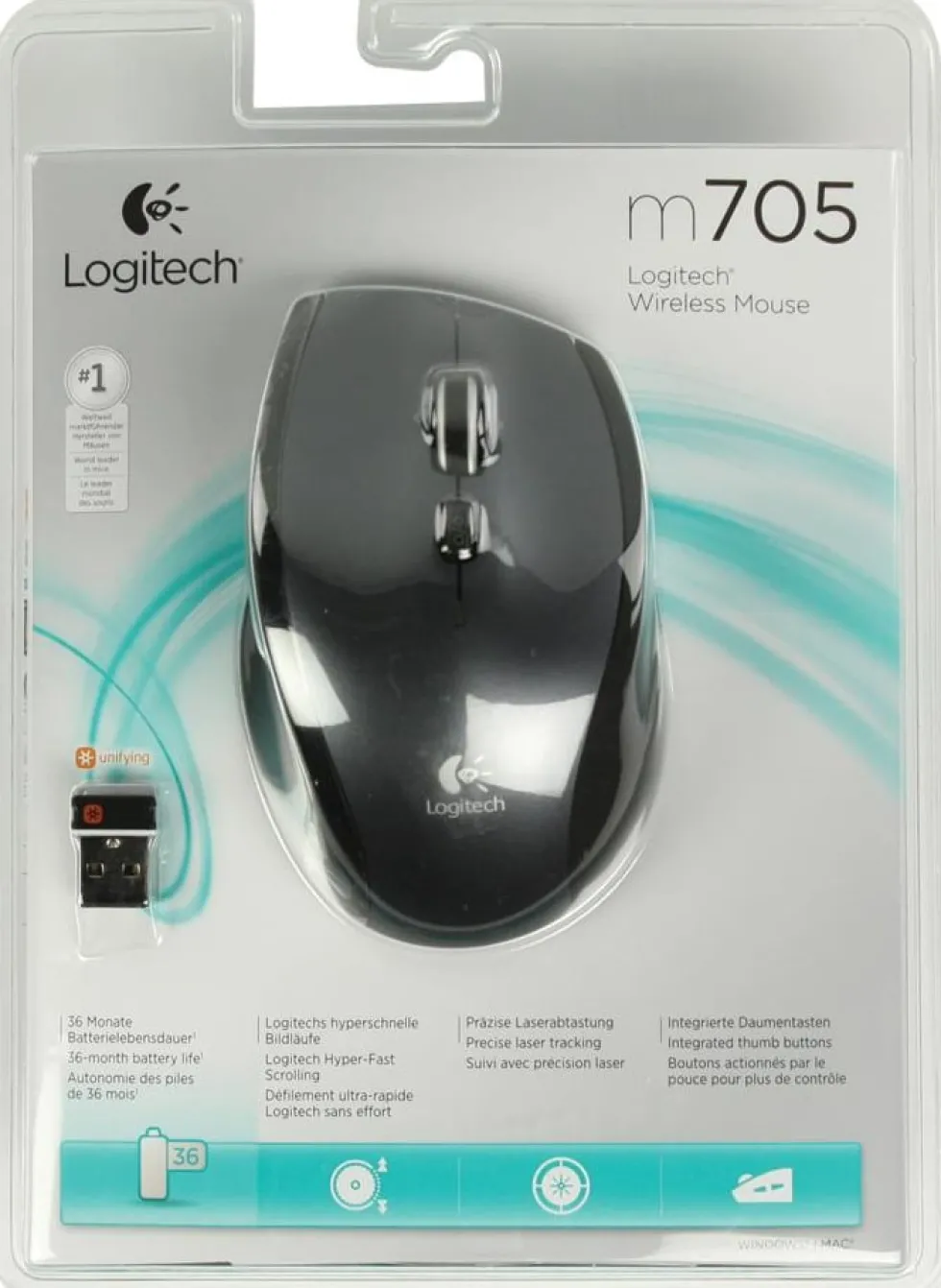 Mus Logitech M705, trådlös