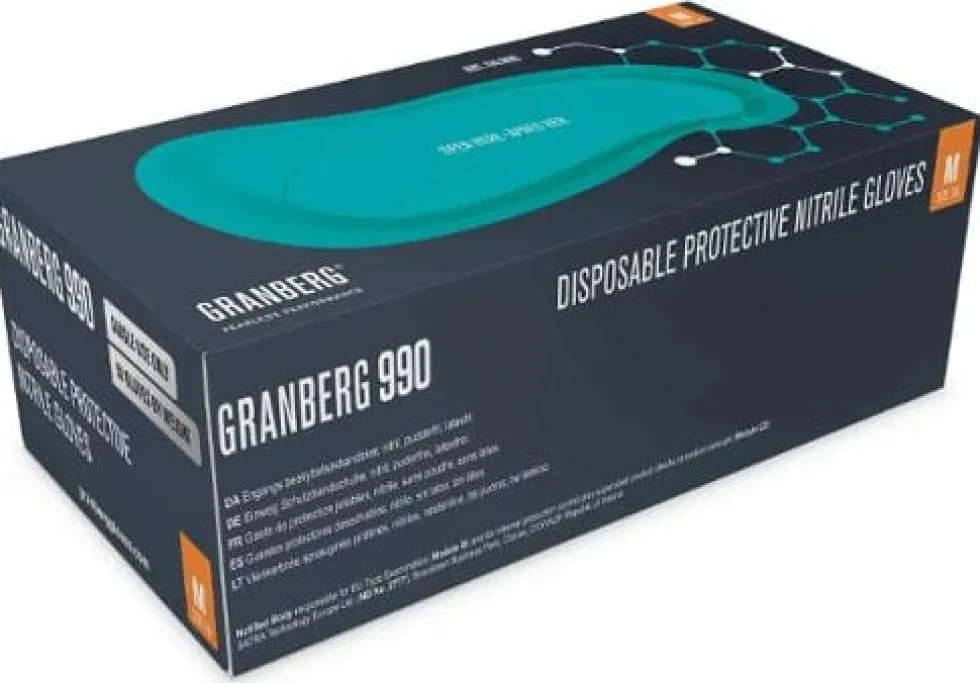 Nitrilhandske 990 grön M 100/fp