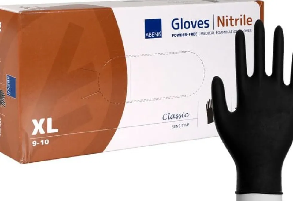 Nitrilhandske puderfri svart XL 100/fp