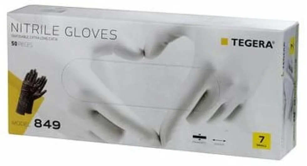 Nitrilhandske TEGERA 849 svart 10 50/fp