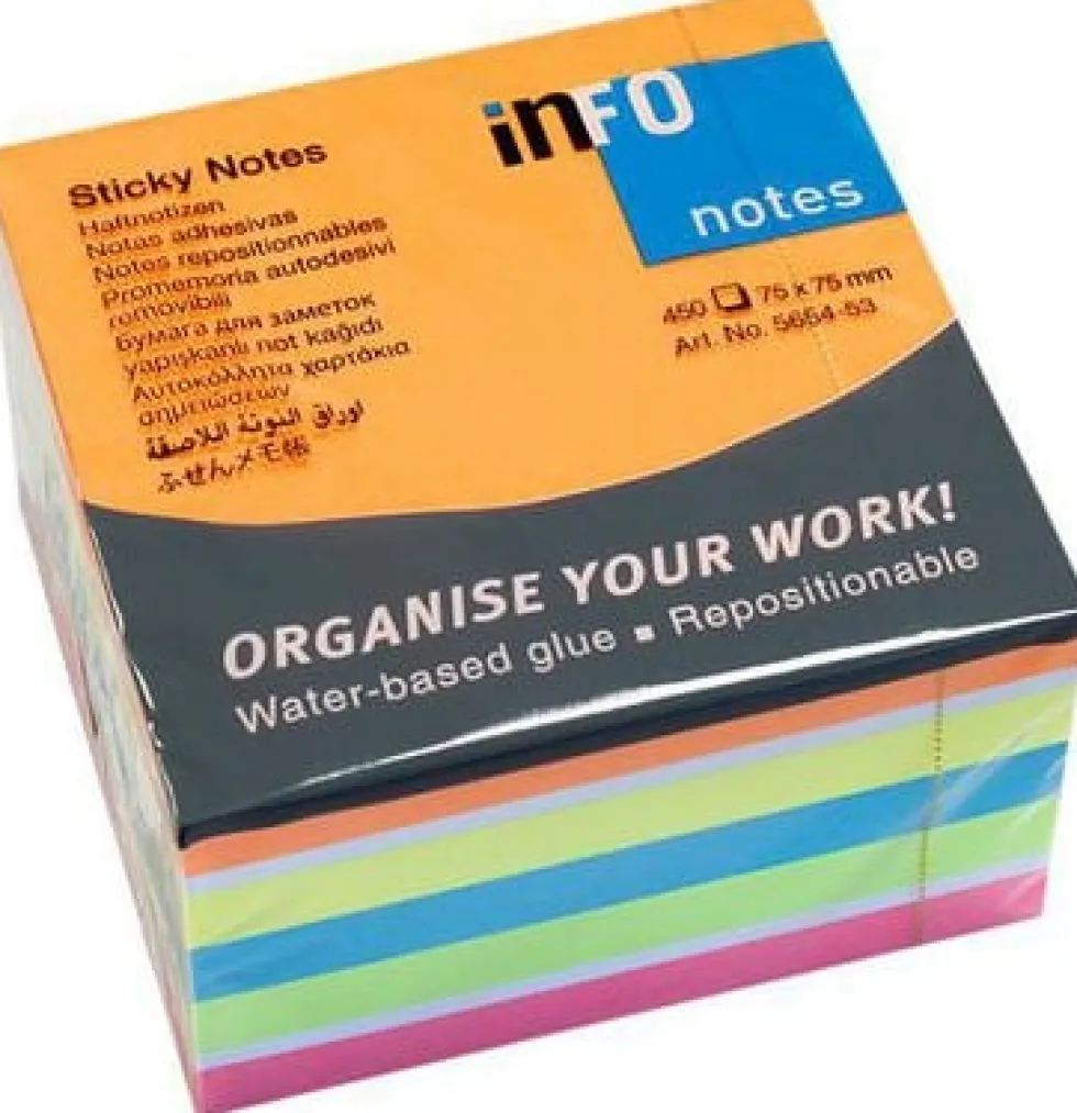 Notes INFO NOTES kub 75x75mm brilliant