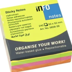 Notes INFO NOTES kub 50x50mm neon
