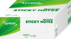 Notes LYRECO recycled 76x127mm gul 12/fp