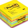 Notes POST-IT kub 76x76mm sort. färger