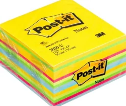 Notes POST-IT kub 76x76mm sort. färger