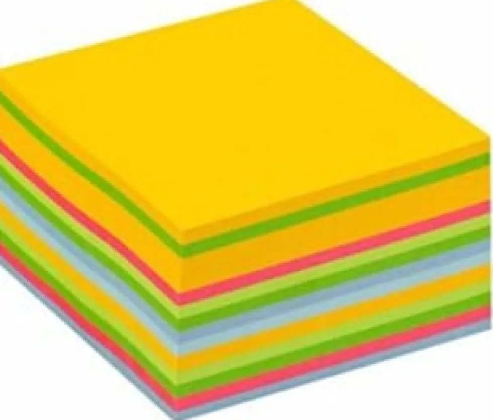 Notes POST-IT kub 76x76mm sort. färger