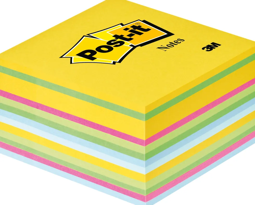 Notes POST-IT kub 76x76mm sort. färger