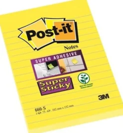 Notes POST-IT linjerat 102x152mm gul