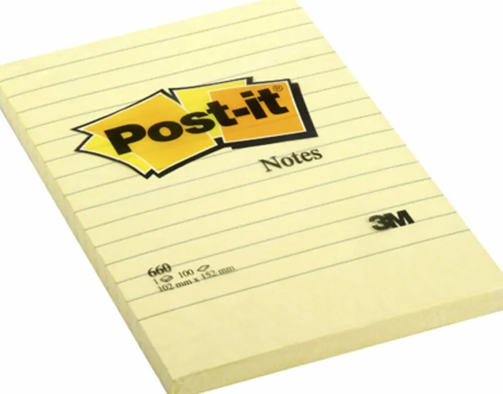 Notes POST-IT linjerat 102x152mm gul