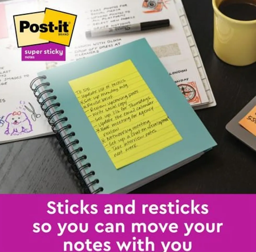 Notes POST-IT linjerat 102x152mm gul