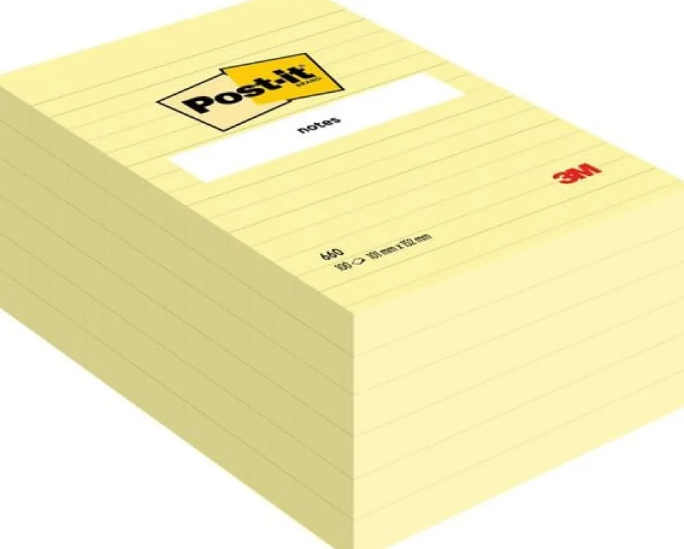 Notes POST-IT linjerat 102x152mm gul