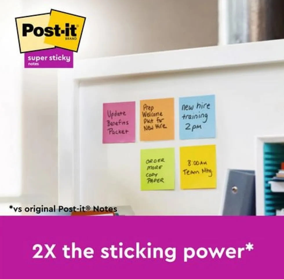 Notes POST-IT SS rec 102x152mm sort 4/fp