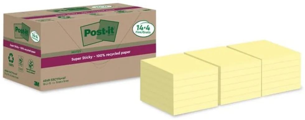 Notes POST-IT SS 76x76mm rec gul 18/fp