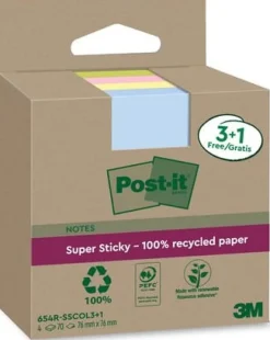 Notes POST-IT SS 76x76mm re sort.f 4/fp