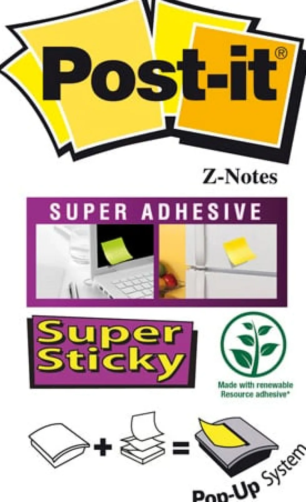 Notes POST-IT SS Z-block 76x76mm gul