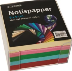 Notisbox 90x90mm, 500ark sorterade färger