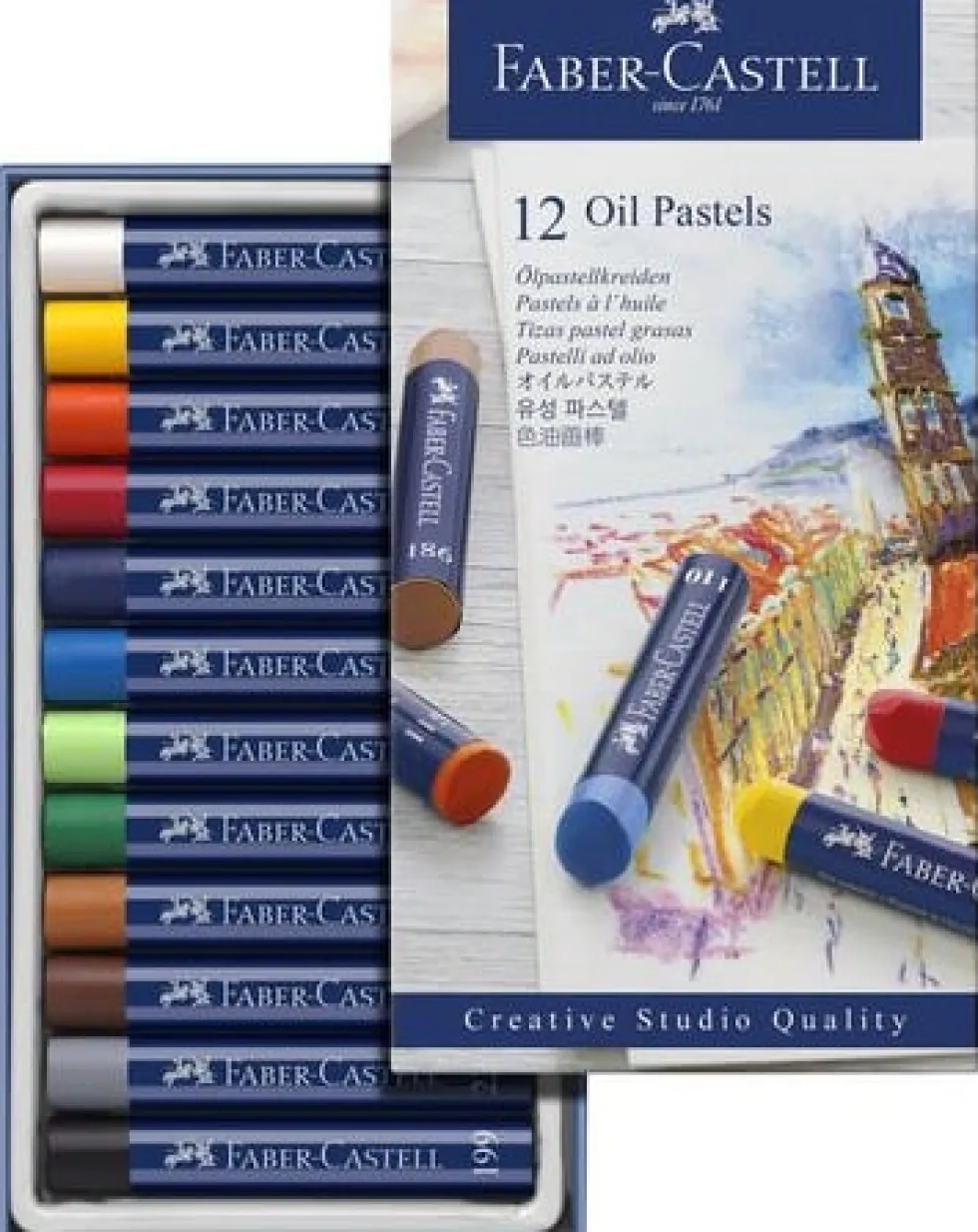 Oljepastellkrita Faber-Castell, 12 färger