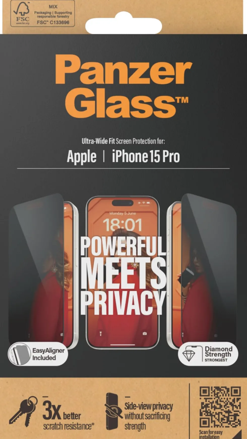 PanzerGlass iPhone 15 Pro UWF Privacy wA