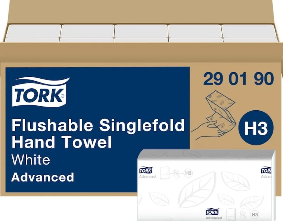 Pappershandduk TORK Singlefold Advanced H3, spolbar, 3750/FP