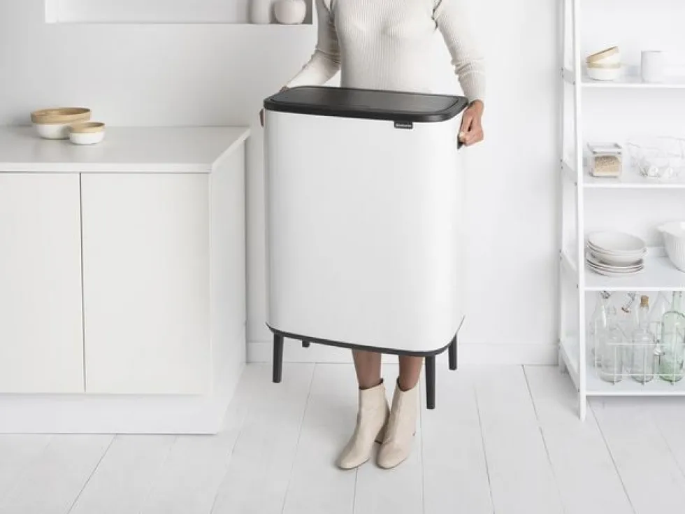 Papperskorg BRABANTIA Bo Touch 60L vit