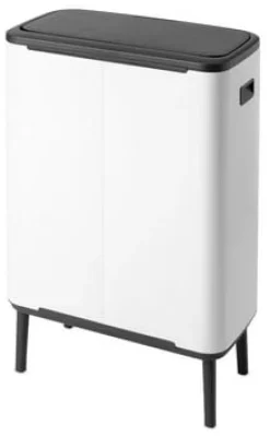 Papperskorg BRABANTIA Bo Touch 60L vit
