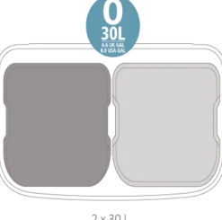 Papperskorg BRABANTIA Pedal Bo 2x30L Vit
