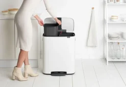 Papperskorg BRABANTIA Pedal Bo 2x30L Vit