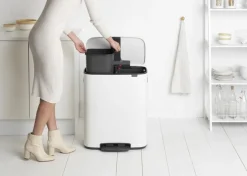 Papperskorg BRABANTIA Pedal Bo 2x30L Vit