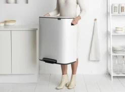 Papperskorg BRABANTIA Pedal Bo 60L vit