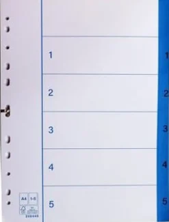 Pappersregister A4 1-5 20/fp