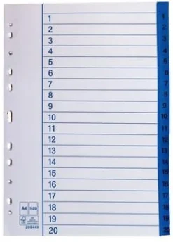 Pappersregister A4 1-20 10/fp