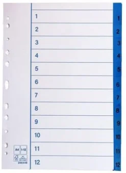 Pappersregister A4 1-12 10/fp