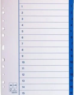 Pappersregister A4 1-15 10/fp